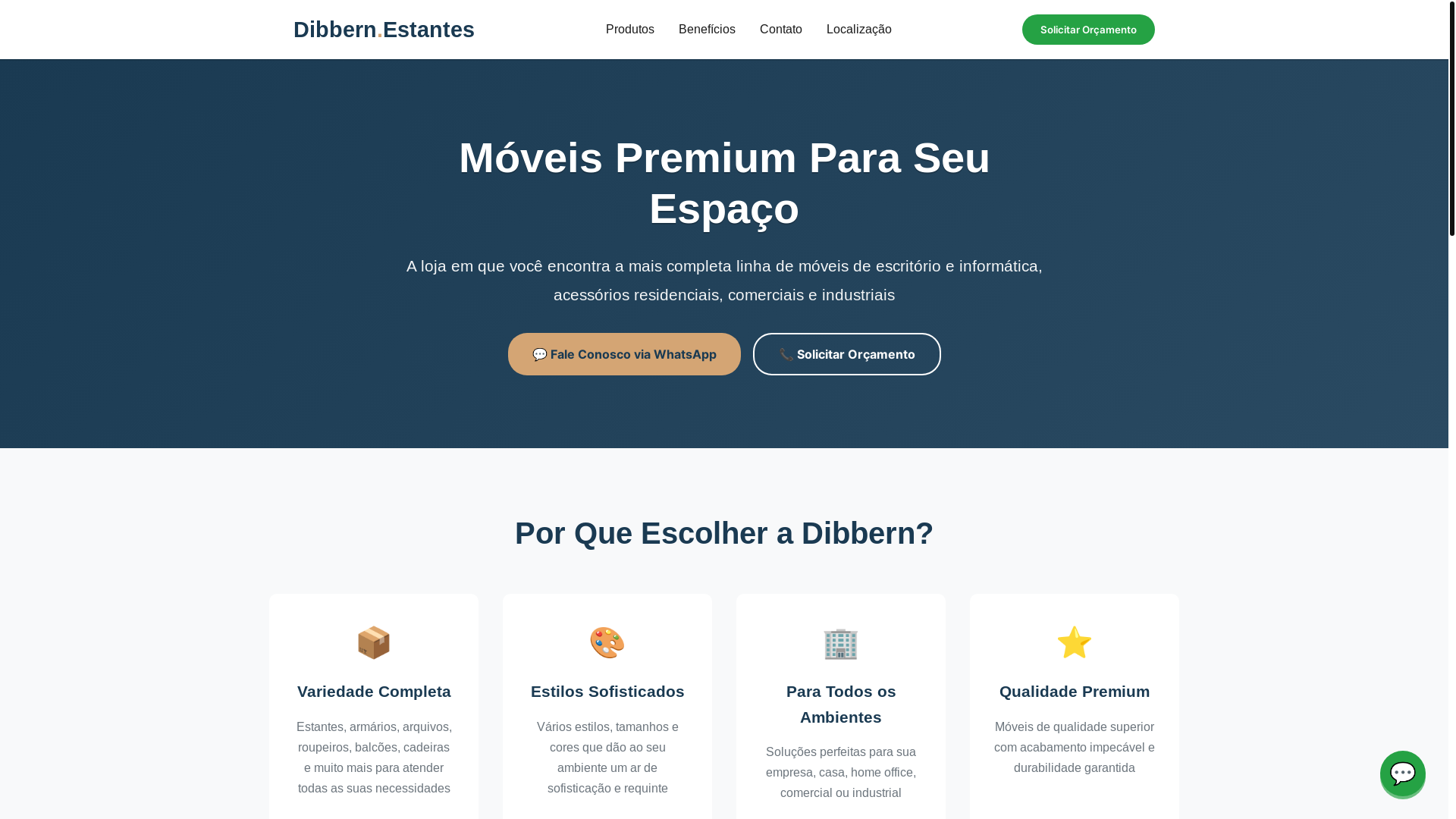 website screenshot of https://dibbernestantes.com.br/