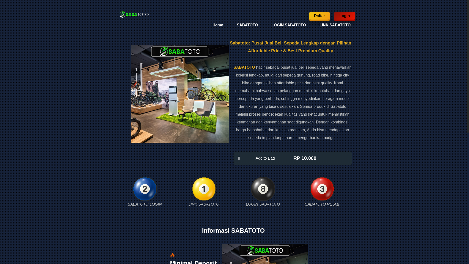 website screenshot of https://sabatoto.bike/