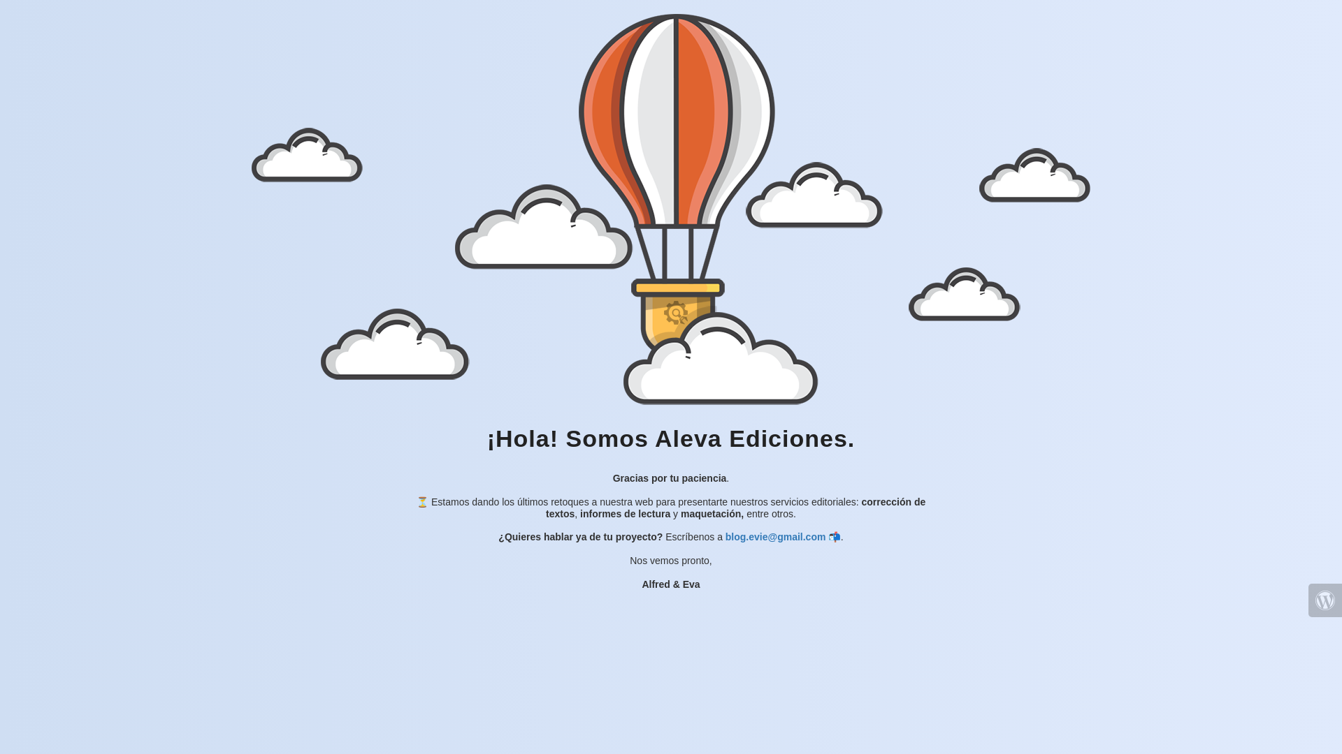 website screenshot of https://alevaediciones.es/