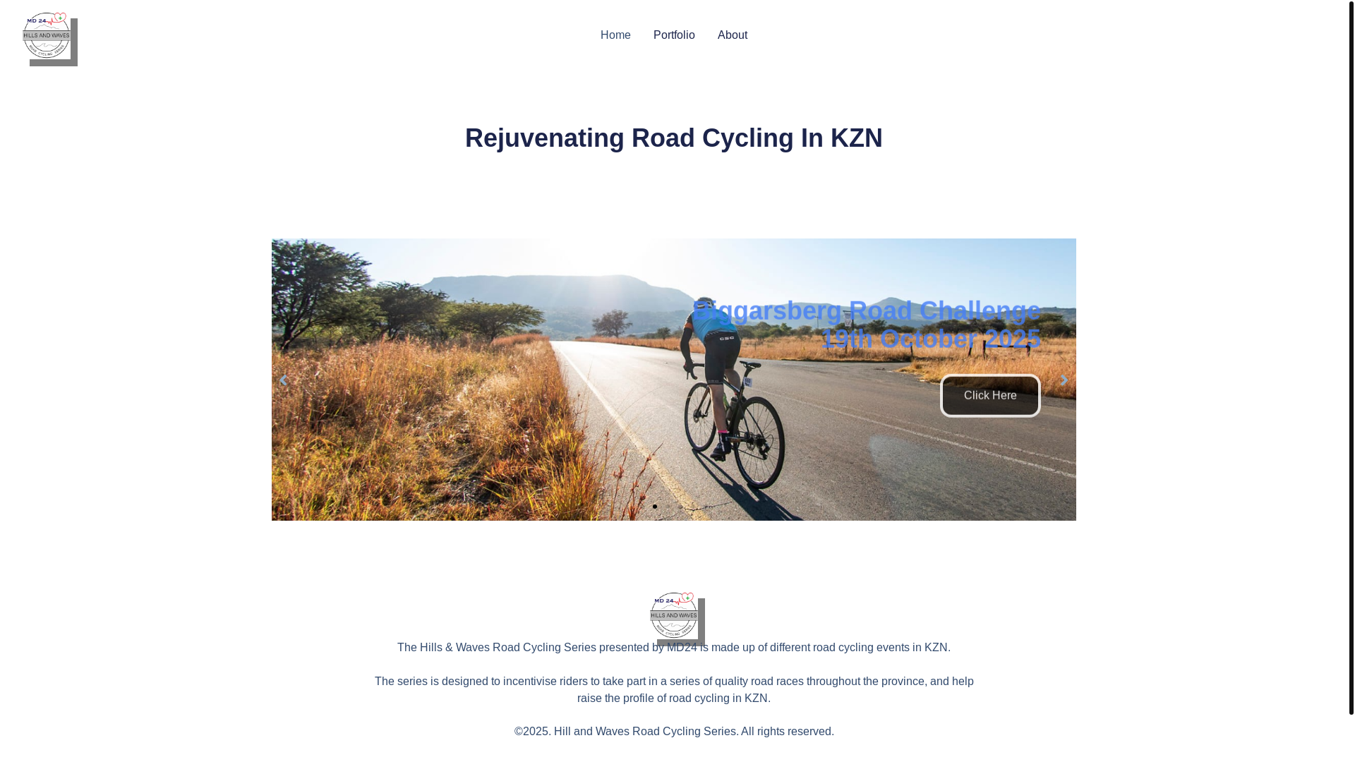 website screenshot of https://hillsandwaves.co.za/