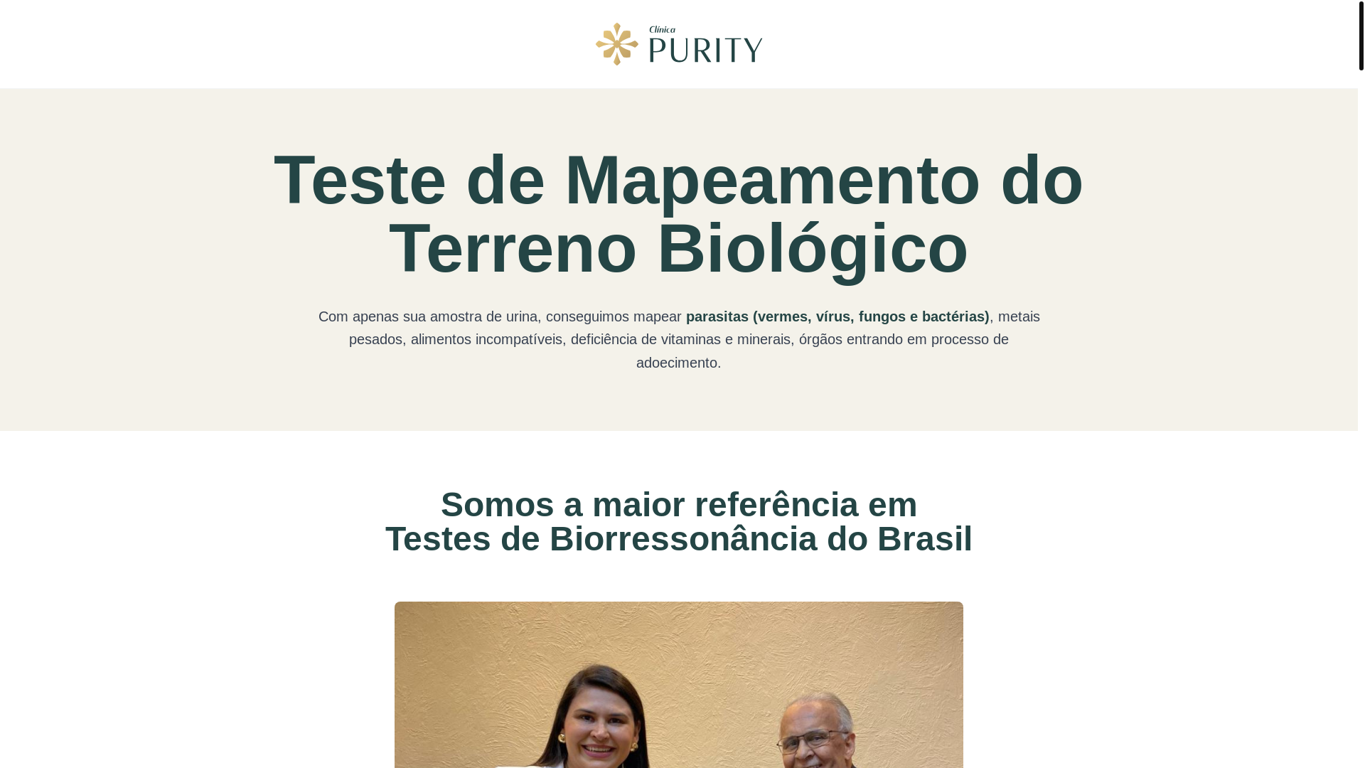 website screenshot of https://clinicapurity.com.br/