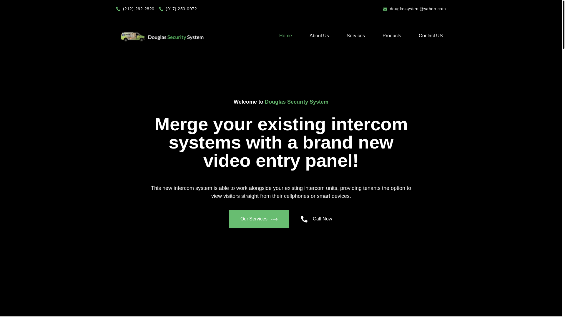 website screenshot of https://douglasssecuritysystem.com/