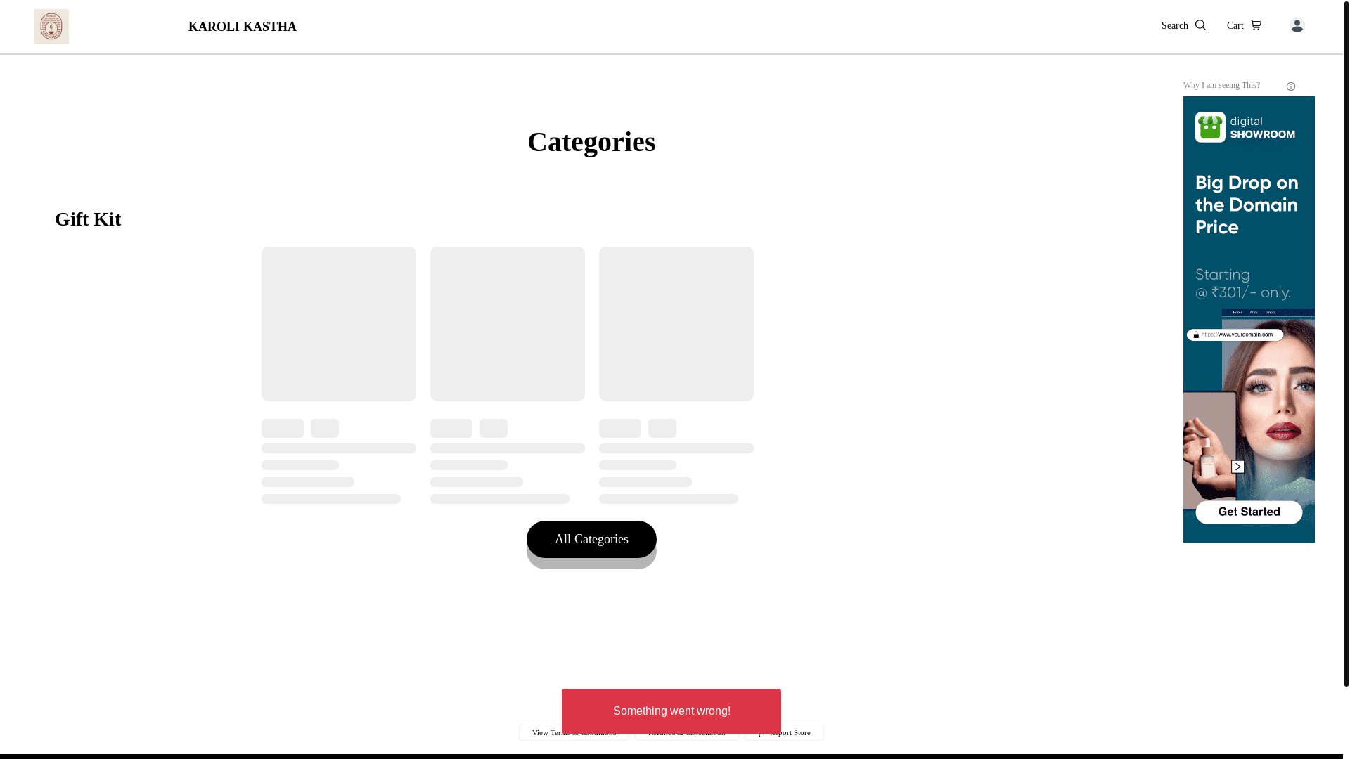 website screenshot of https://karolikastha.co.in/