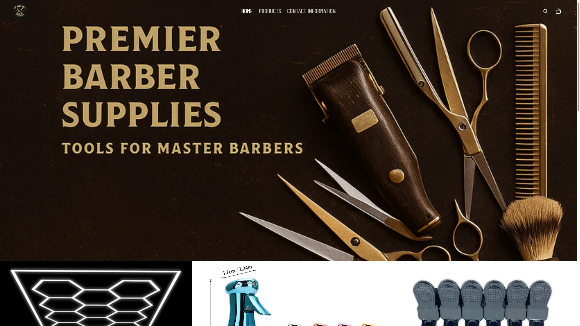 website screenshot of https://vanguardbarbersupplies.com/