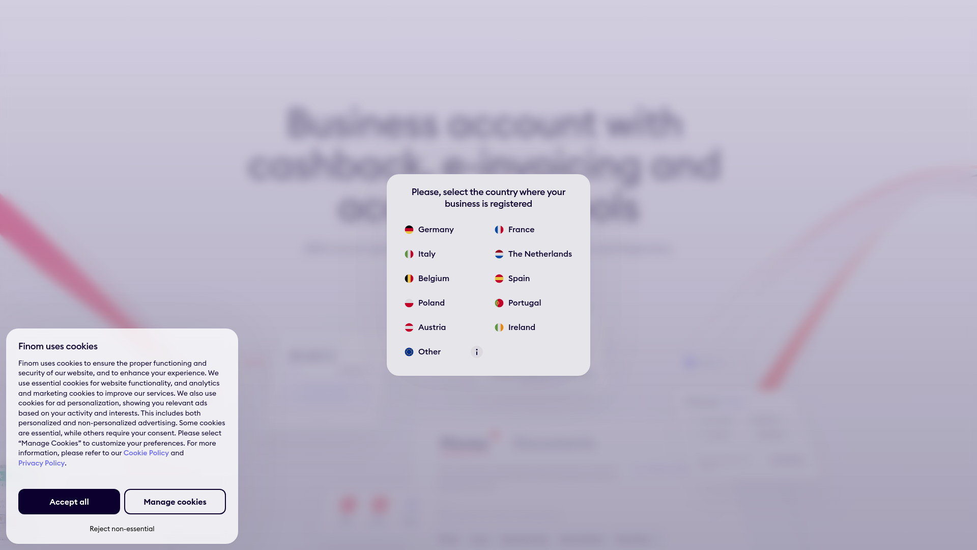 website screenshot of https://teamfinom.com/