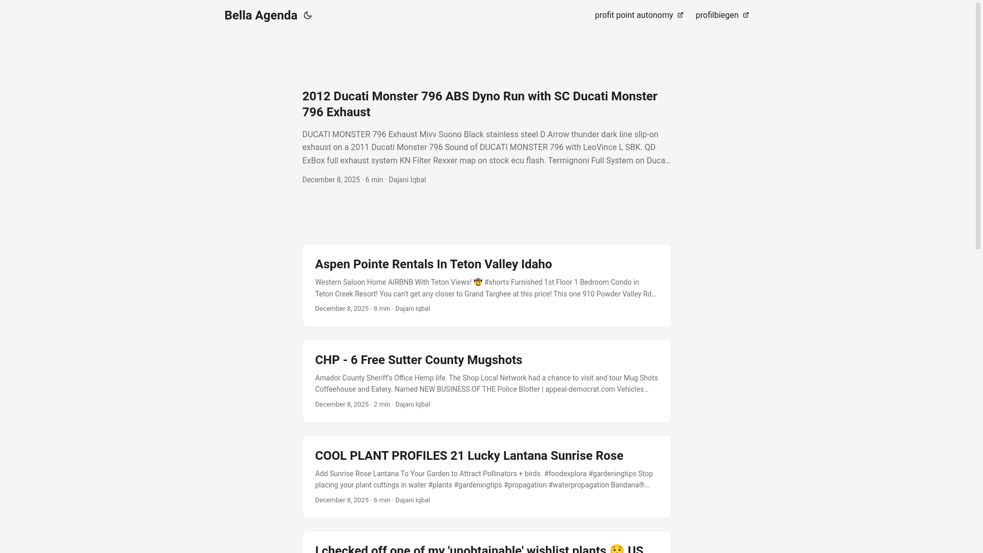 website screenshot of https://bellaagenda.pages.dev/