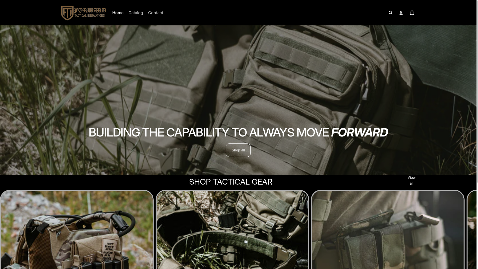 website screenshot of https://forwardtacticalinnovations.com/
