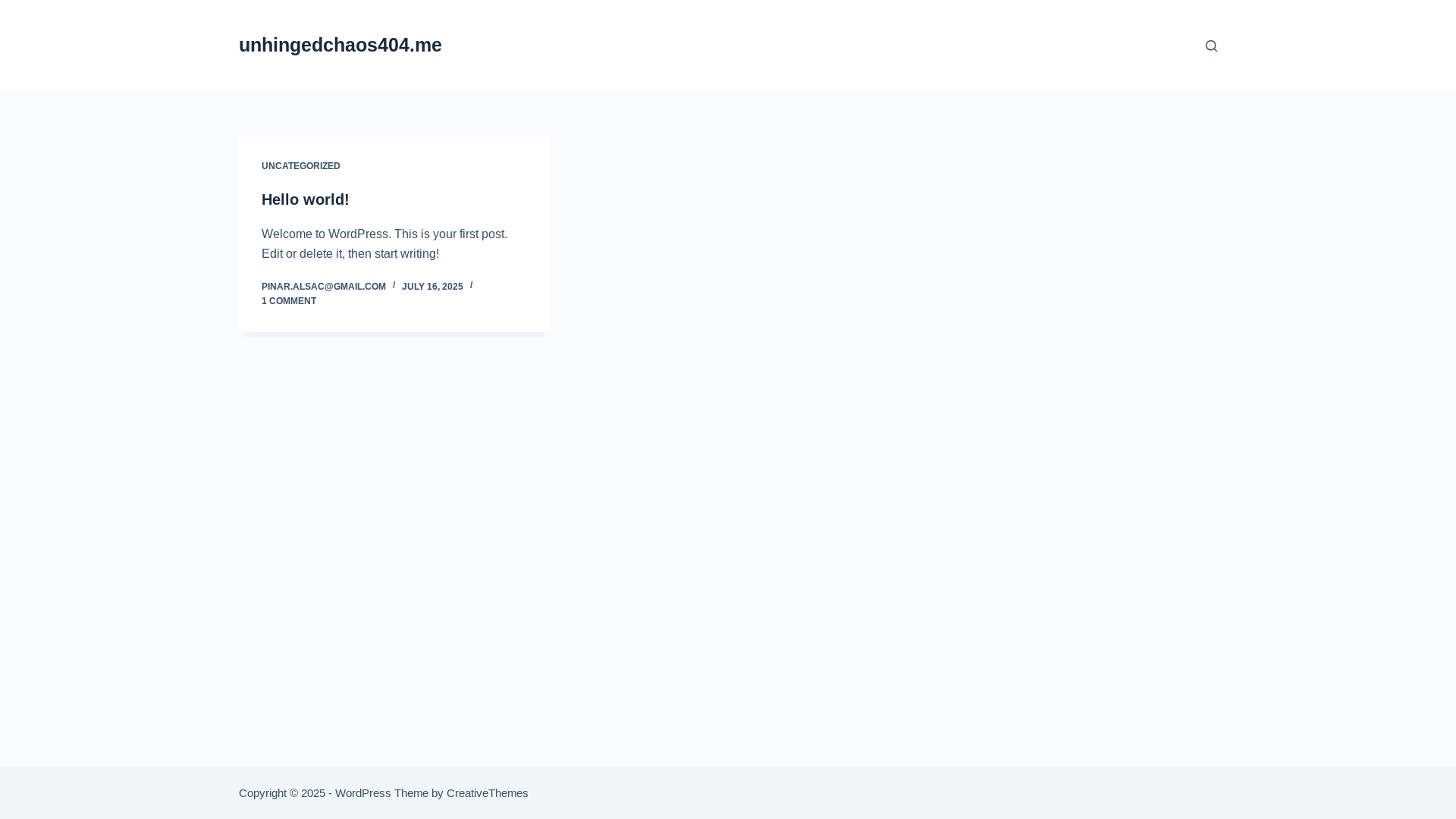 website screenshot of https://unhingedchaos404.me/