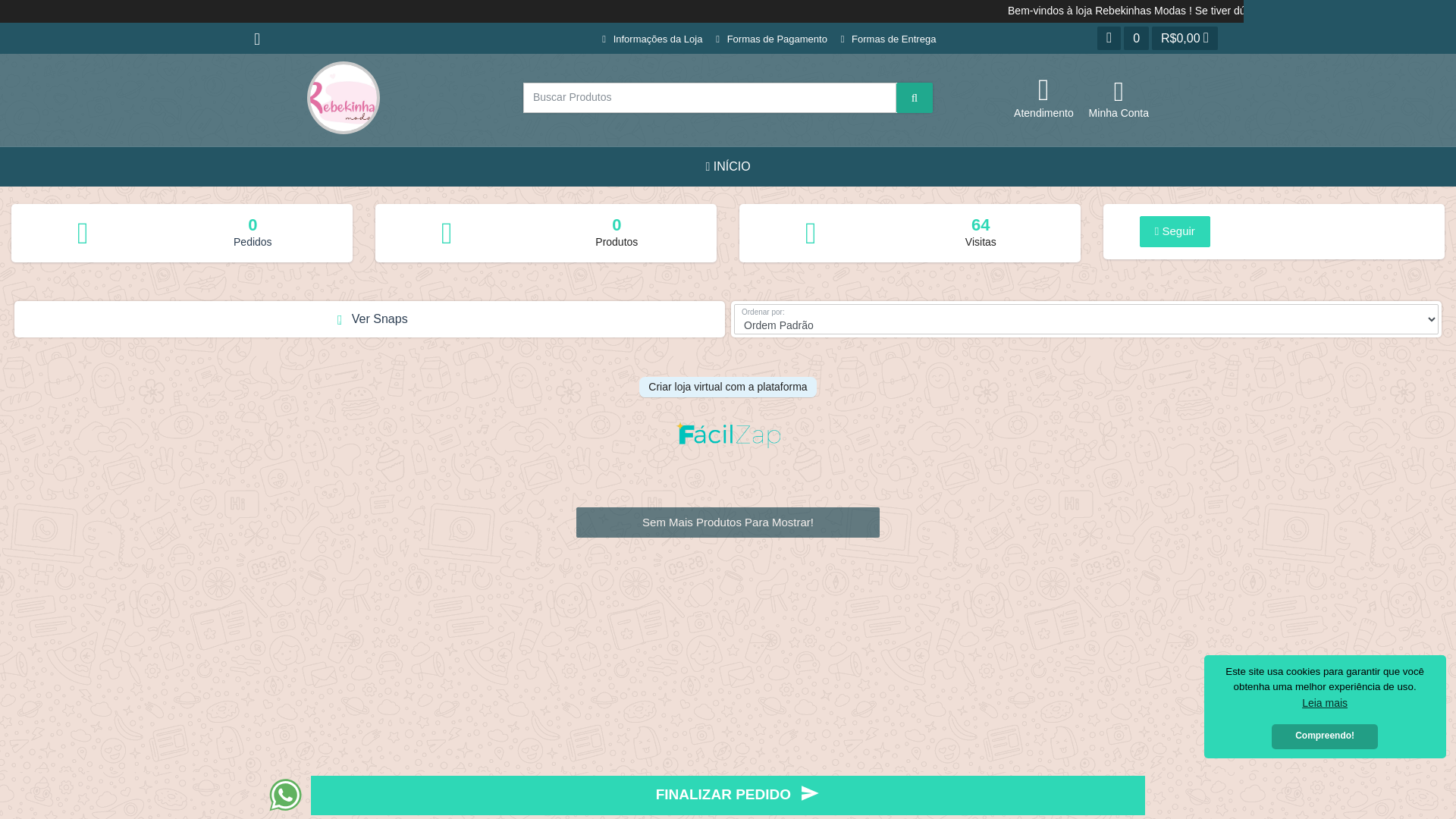 website screenshot of https://rebekinhasmodas.com.br/