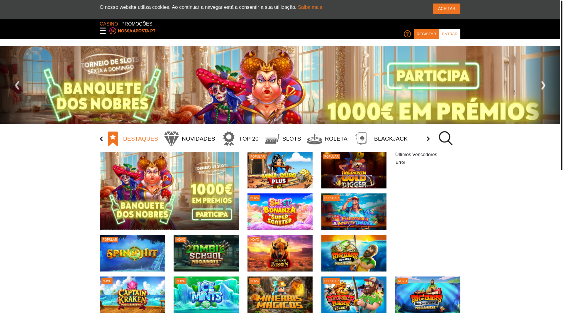 website screenshot of https://nossaaposta.online/