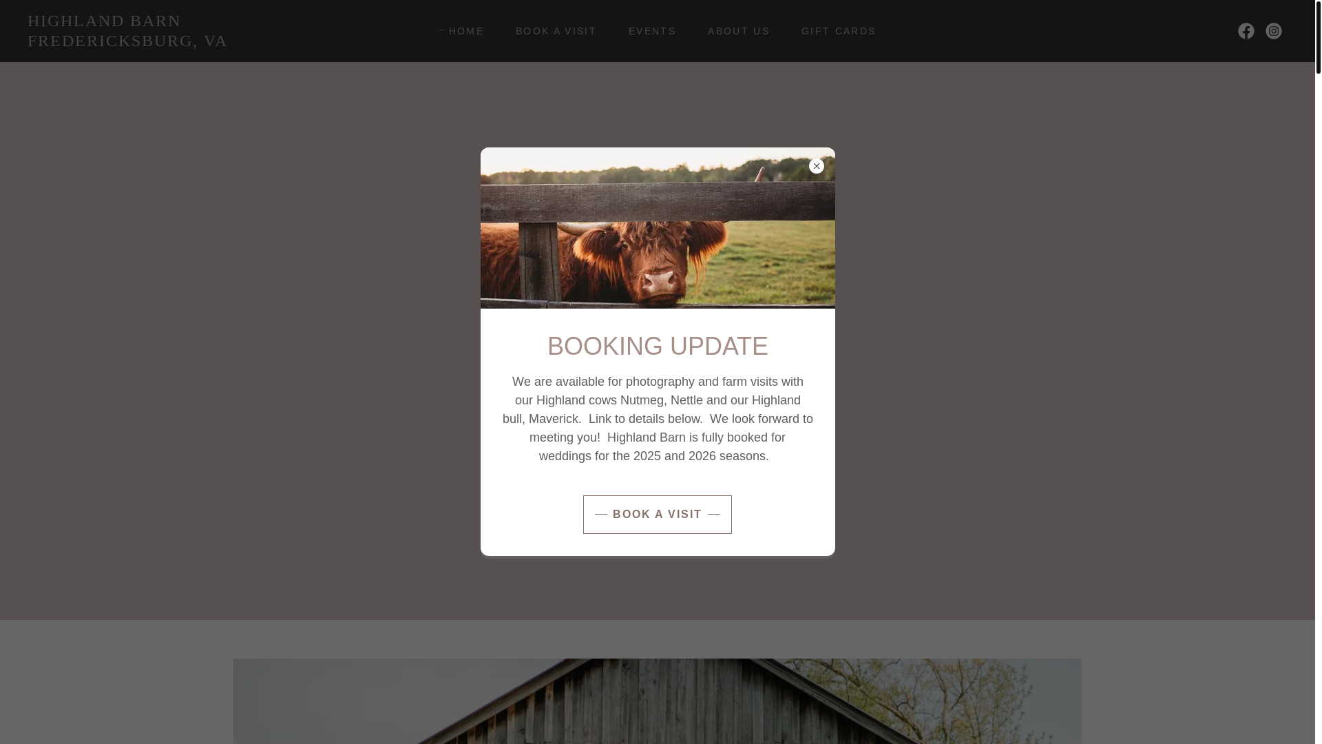 website screenshot of https://highlandbarnvirginia.com/
