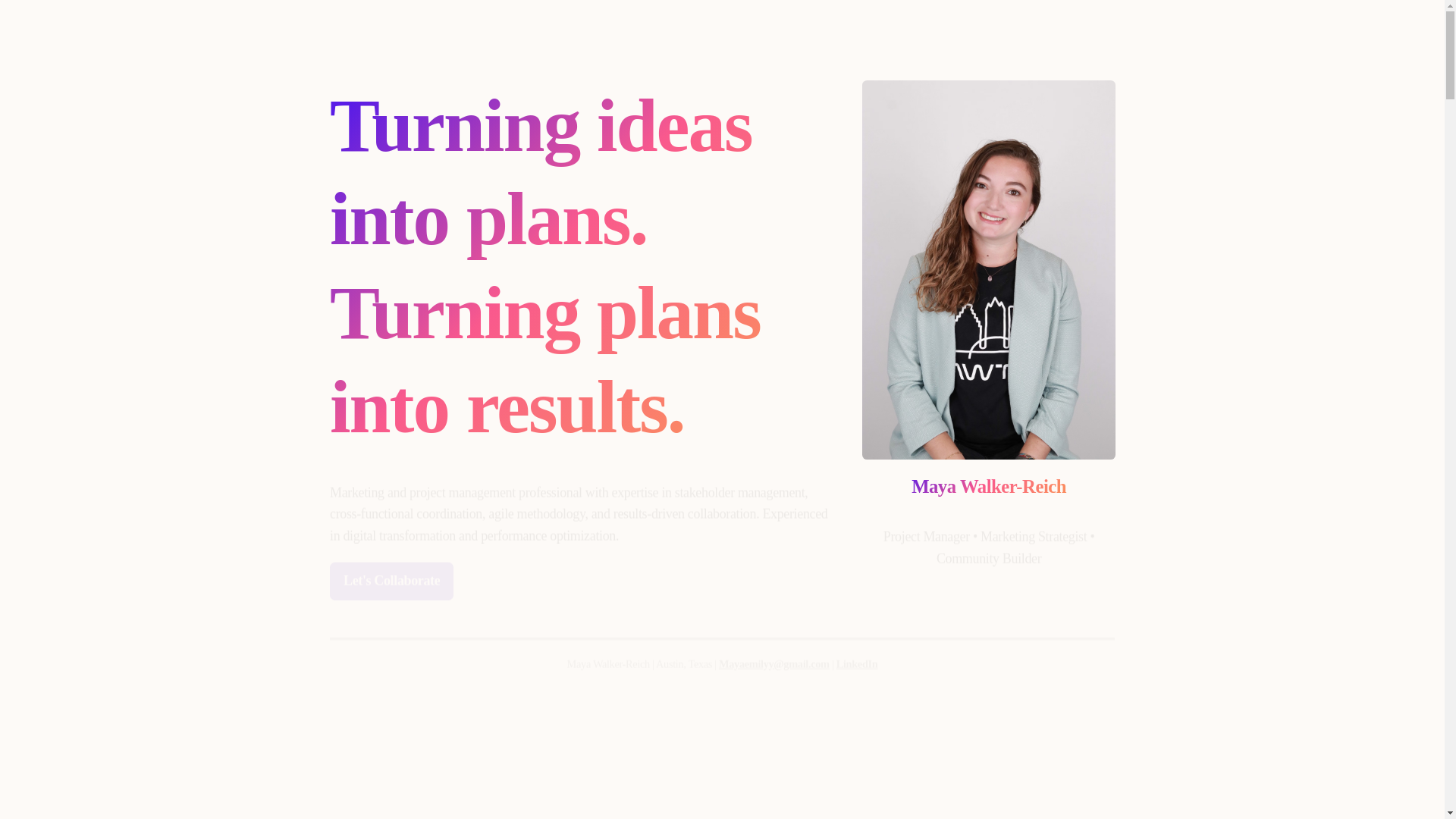 website screenshot of https://mayawalkerreich.com/