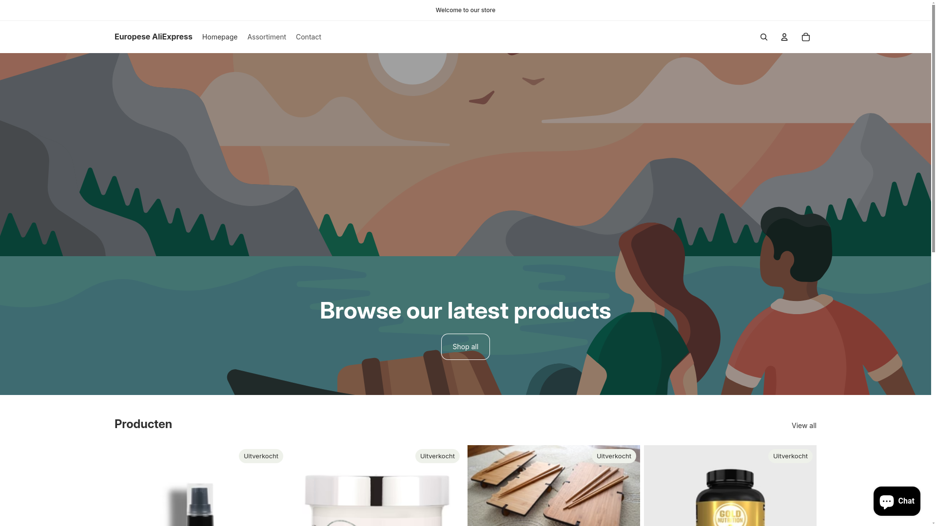 website screenshot of https://the-essentialstore.com/