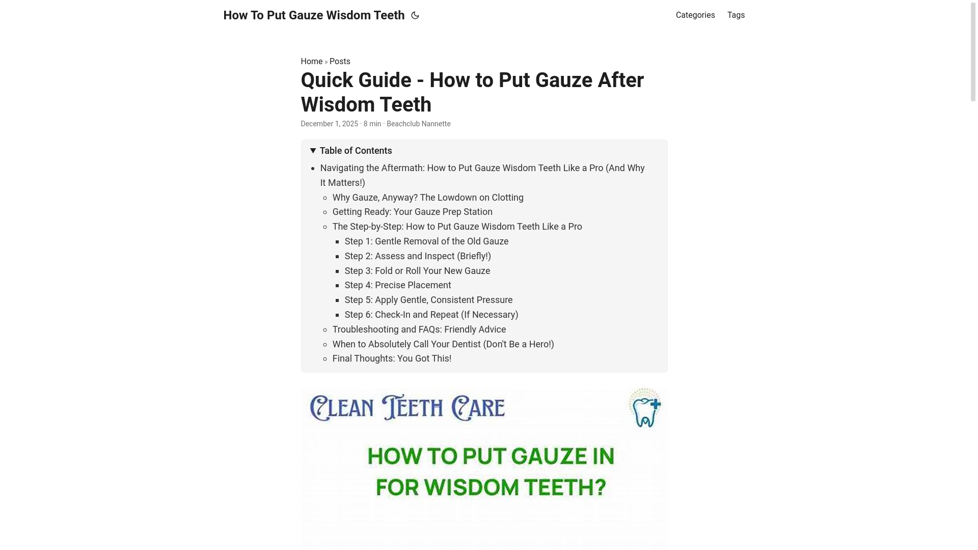 website screenshot of https://howtoputgauzewisdomteeth5.pages.dev/