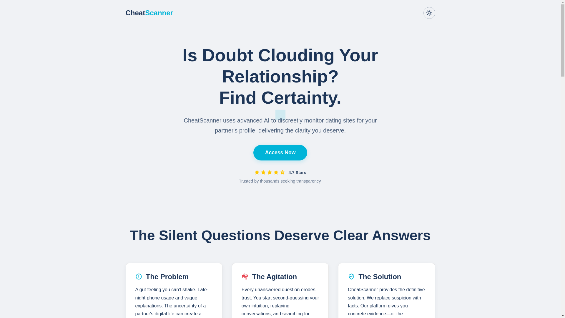 website screenshot of https://cheaterscannerco.pages.dev/