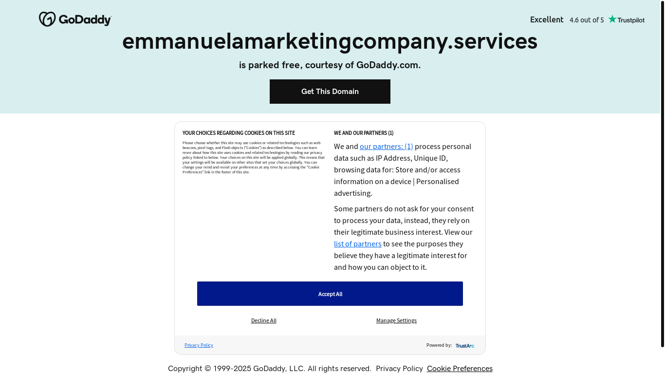 website screenshot of https://emmanuelamarketingcompany.services/
