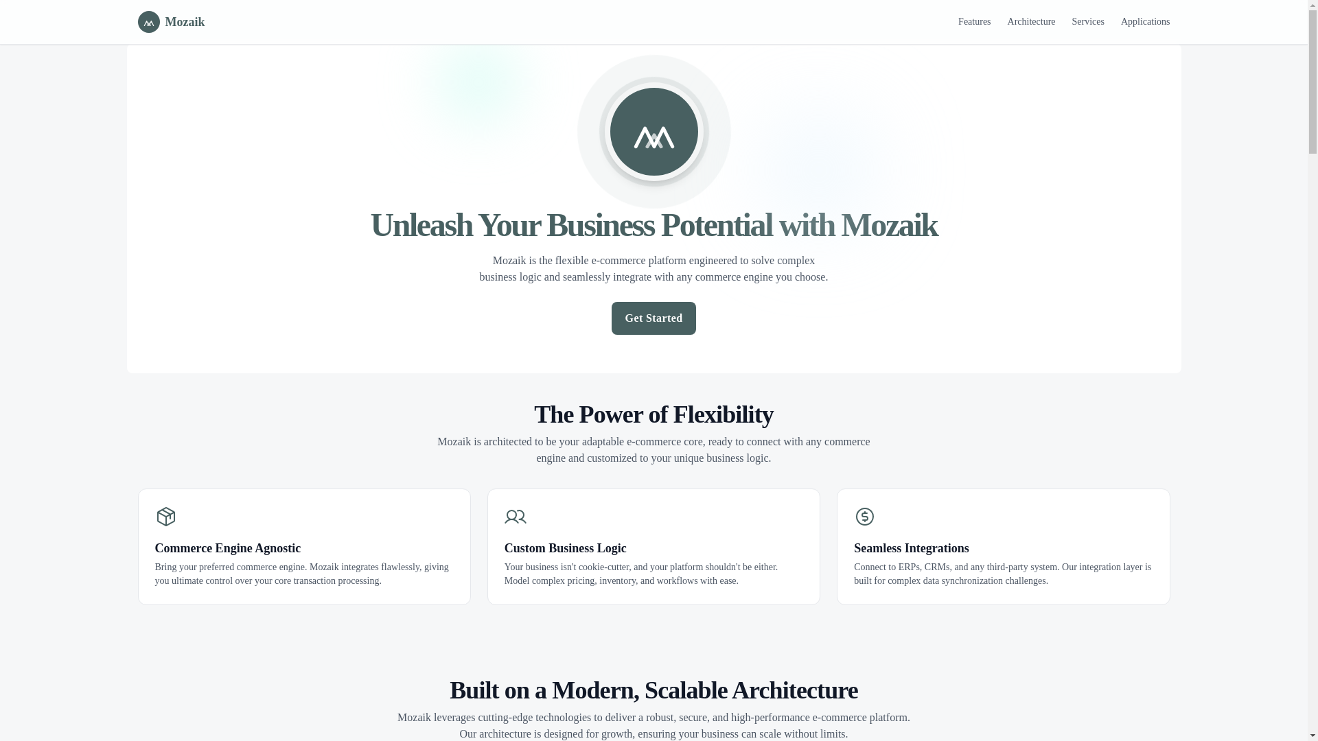 website screenshot of https://mozaikcommerce.ai/