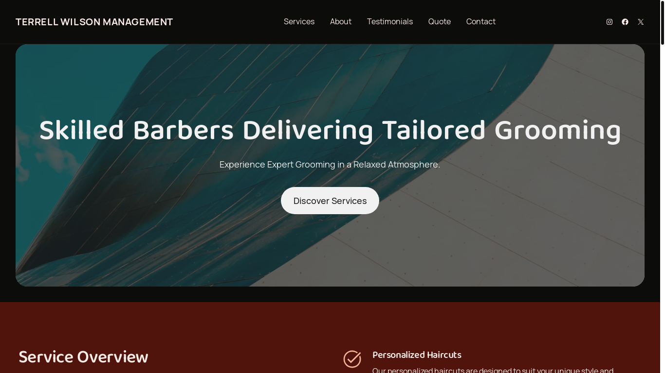 website screenshot of https://terrellwilsonmanagement.com/