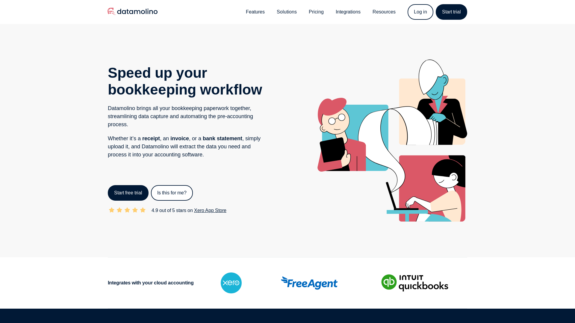website screenshot of https://datamolino.com/