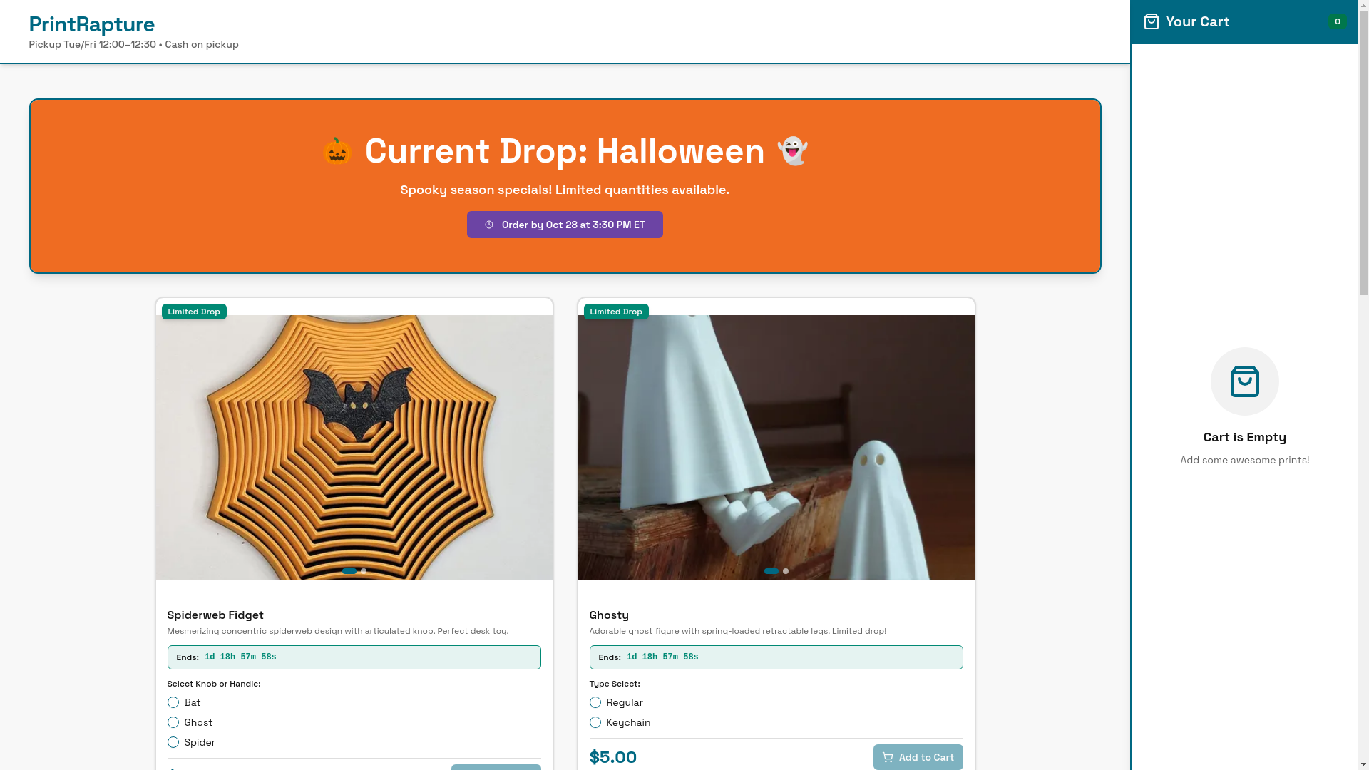website screenshot of https://printraptor.com/