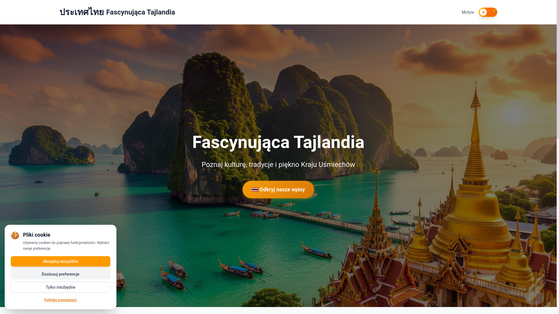 website screenshot of https://tajlandia.pages.dev/