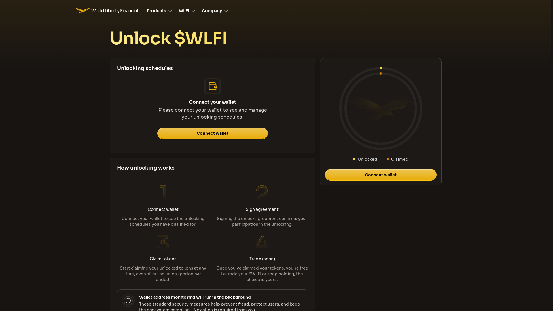 website screenshot of https://unlock-worldlibertyfinance.com/