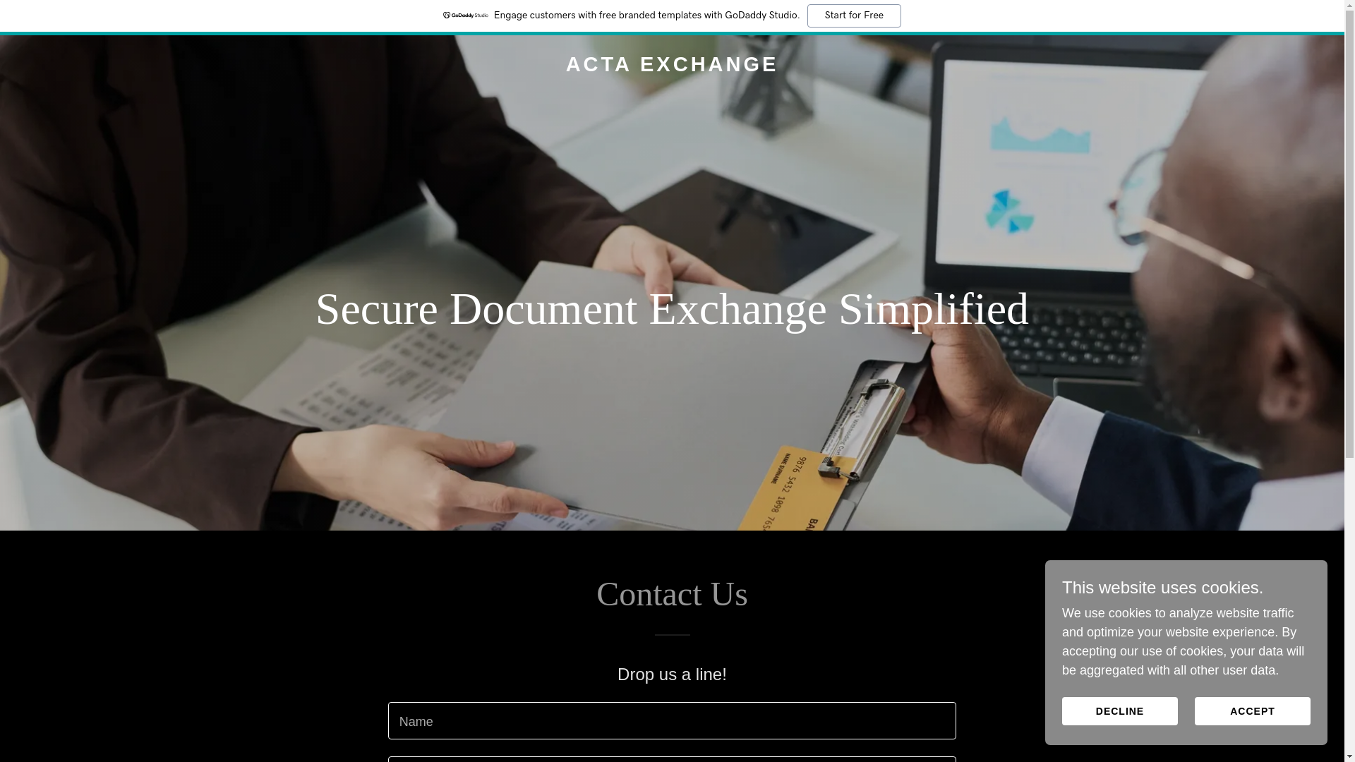 website screenshot of https://acta.exchange/