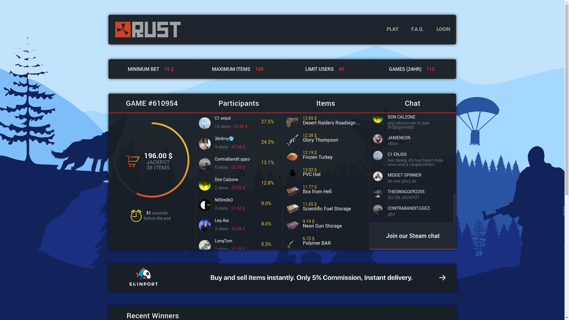 website screenshot of https://rusty-drop.com/