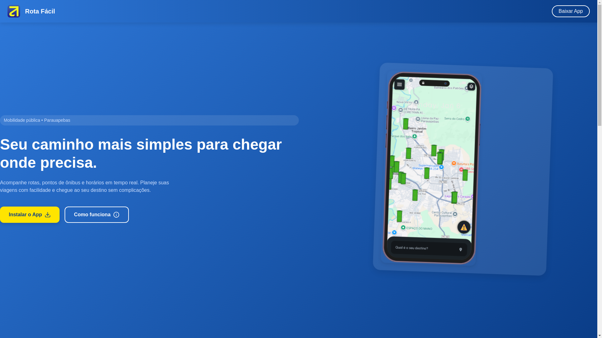 website screenshot of https://rotafacil.pages.dev/