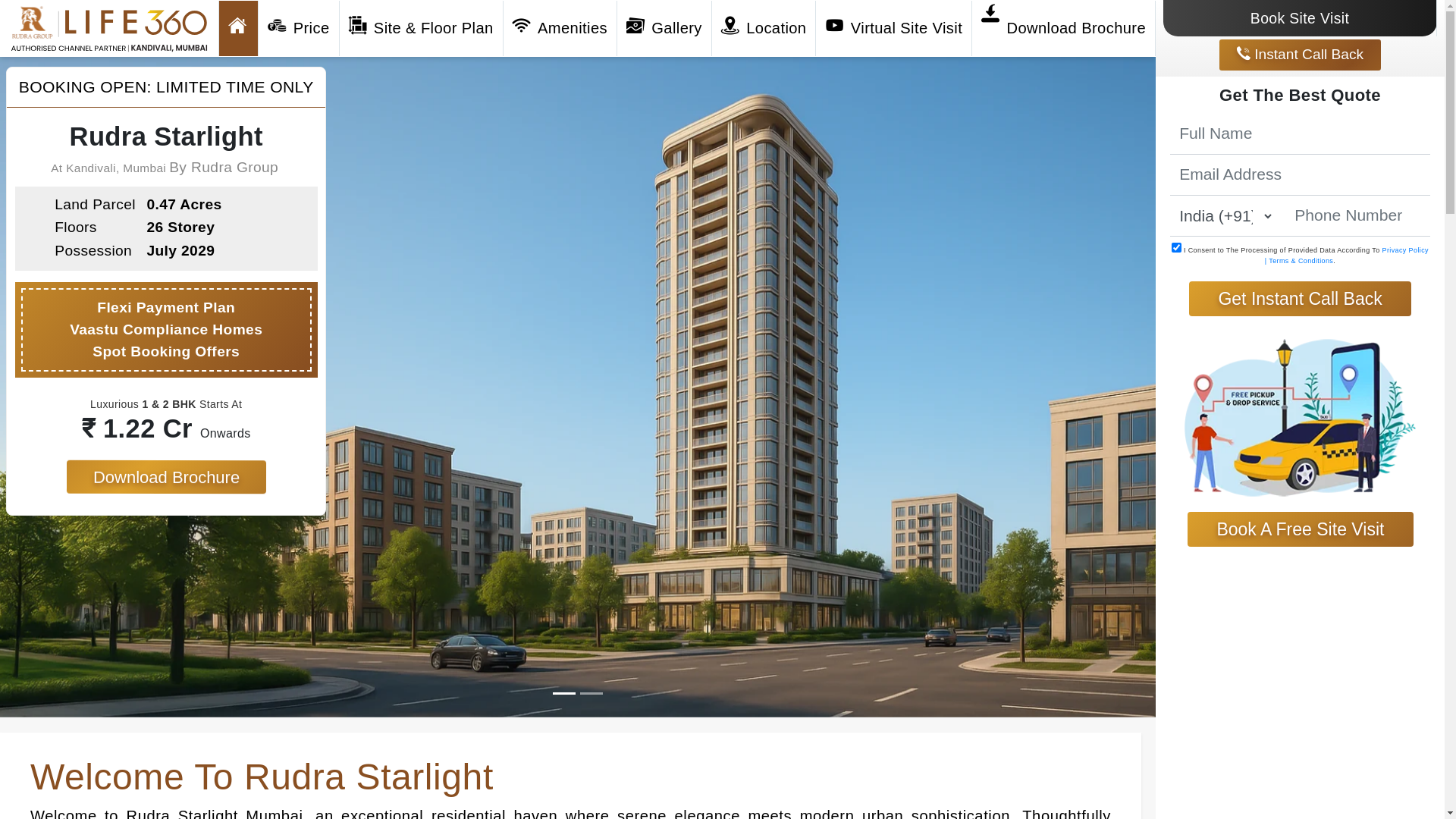 website screenshot of https://rudra-starlight.in/