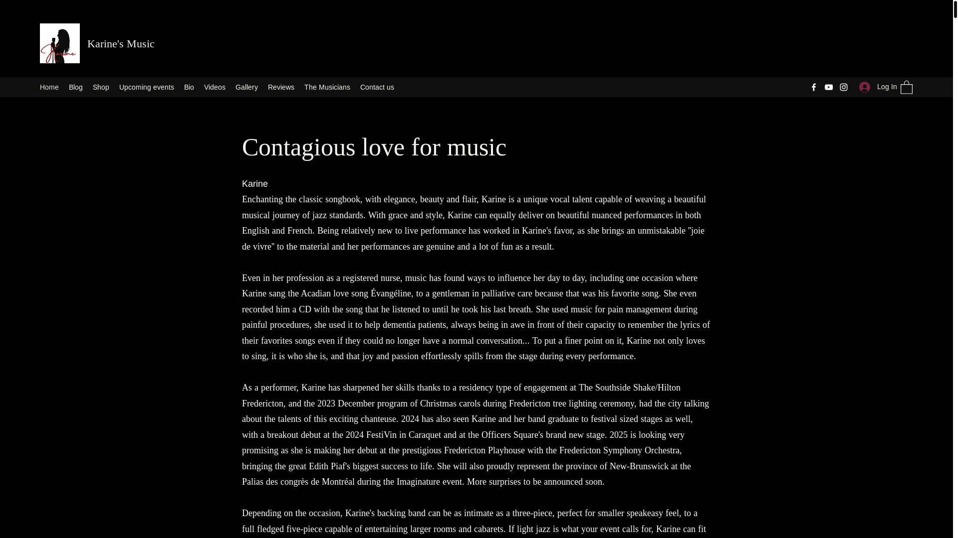website screenshot of https://karinelivemusic.com/