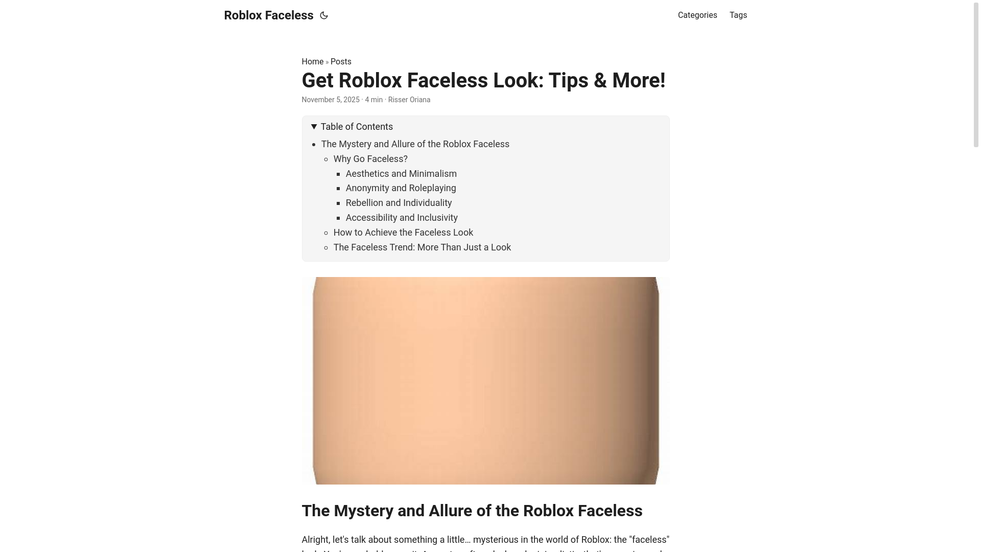 website screenshot of https://roblox-faceless.pages.dev/