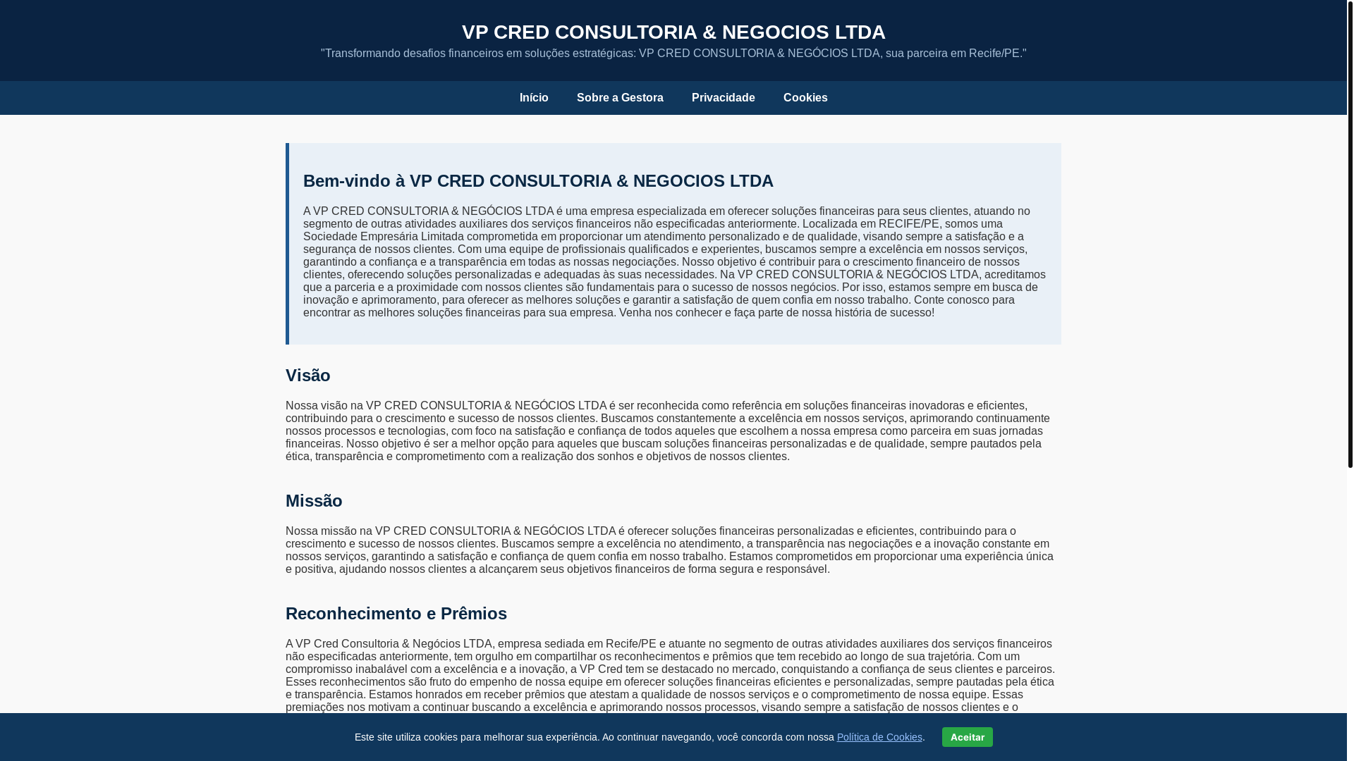 website screenshot of https://vpcred.fun/