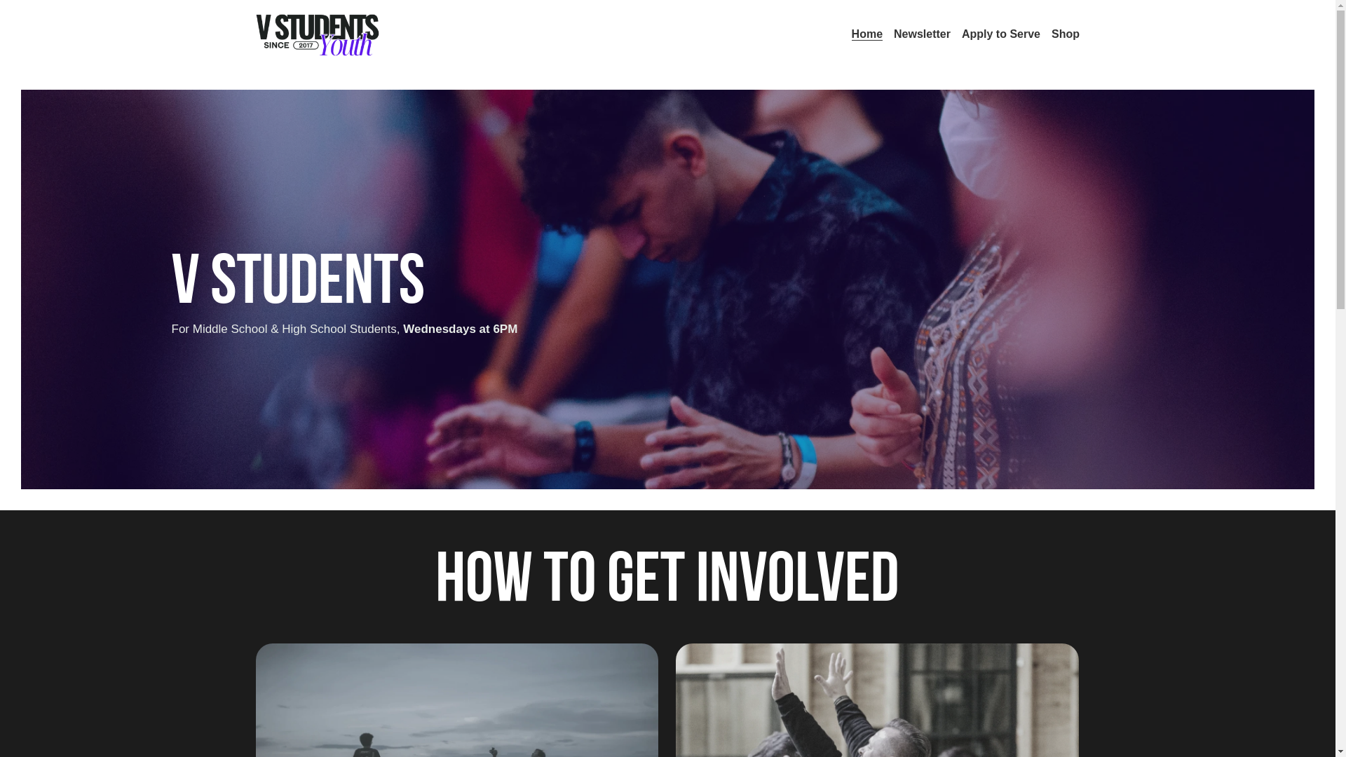 website screenshot of https://vstudentministries.com/