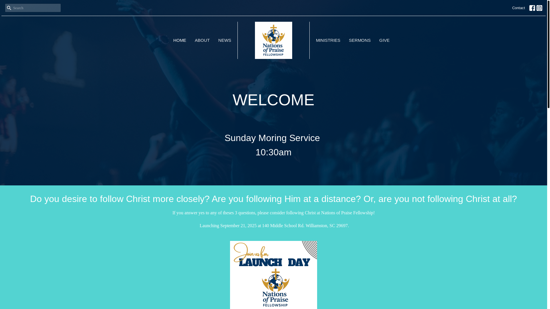 website screenshot of https://nationsofpraisefellowship.com/