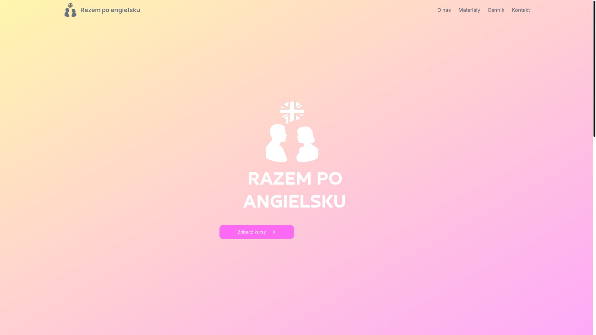 website screenshot of https://razempoangielsku.com/