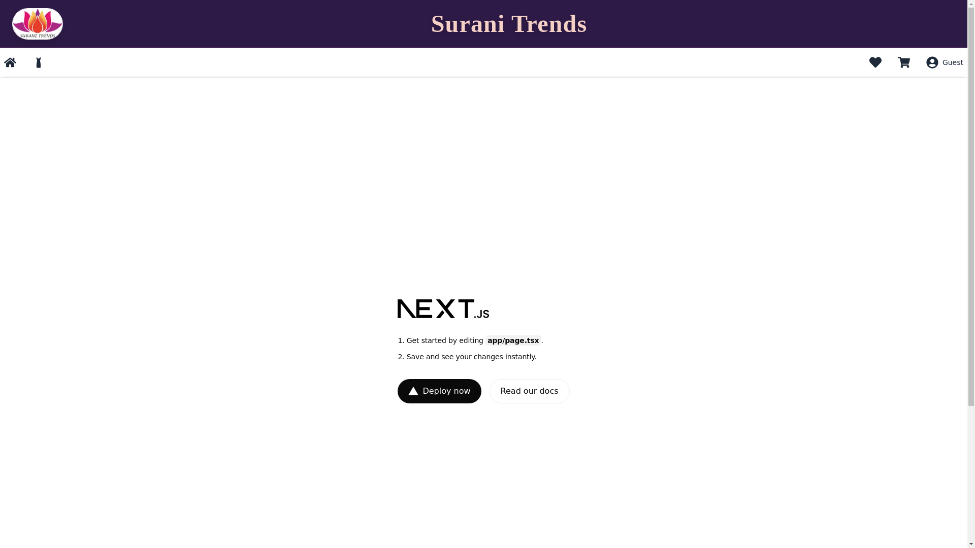 website screenshot of https://suranitrends.in/