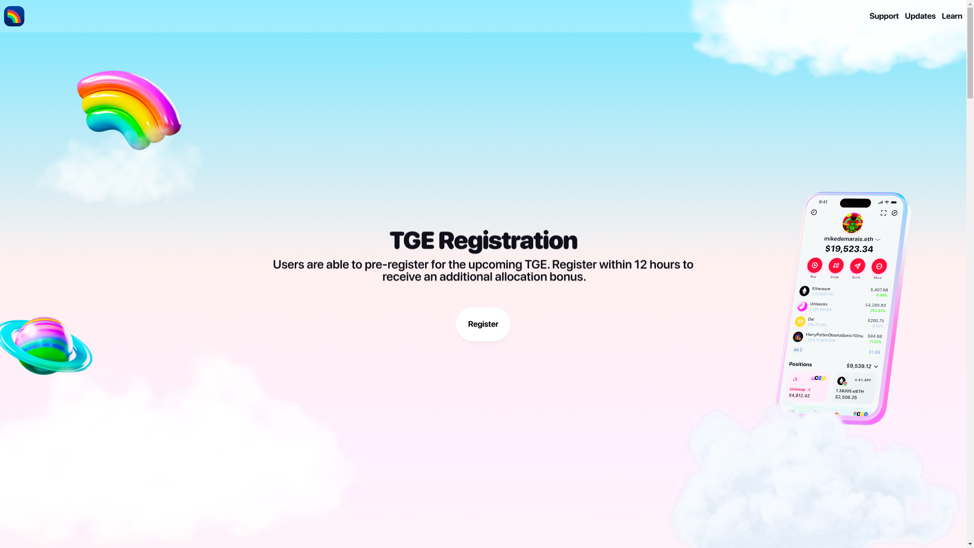 website screenshot of https://rainbow-tge.pages.dev/