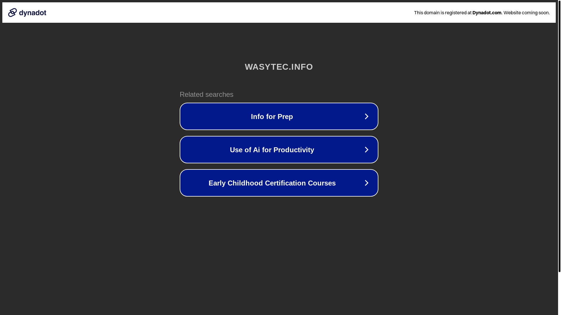 website screenshot of https://wasytec.info/