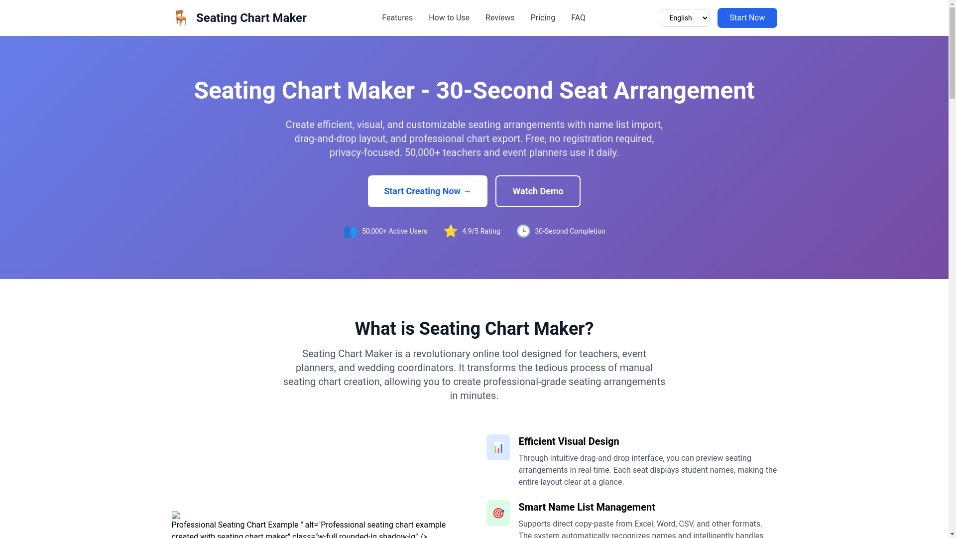 website screenshot of https://seatingchartmaker.pages.dev/