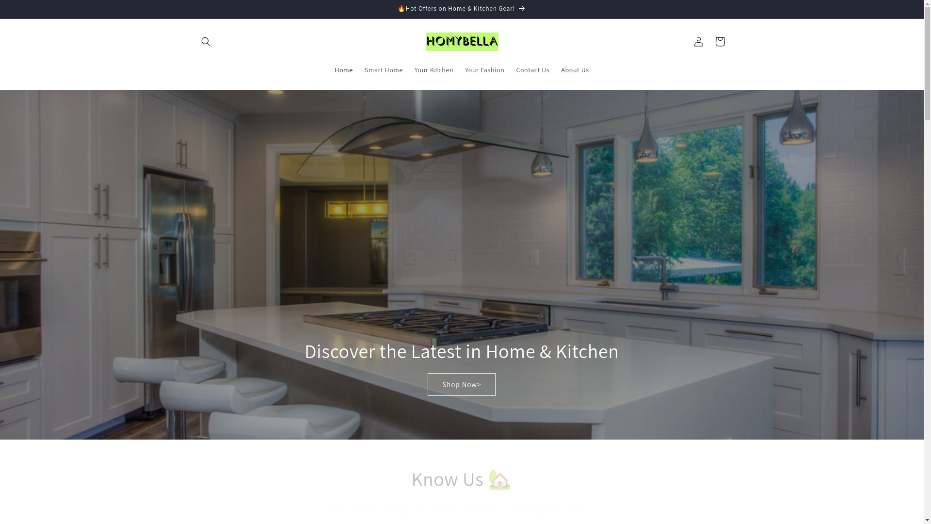 website screenshot of https://homybella.shop/
