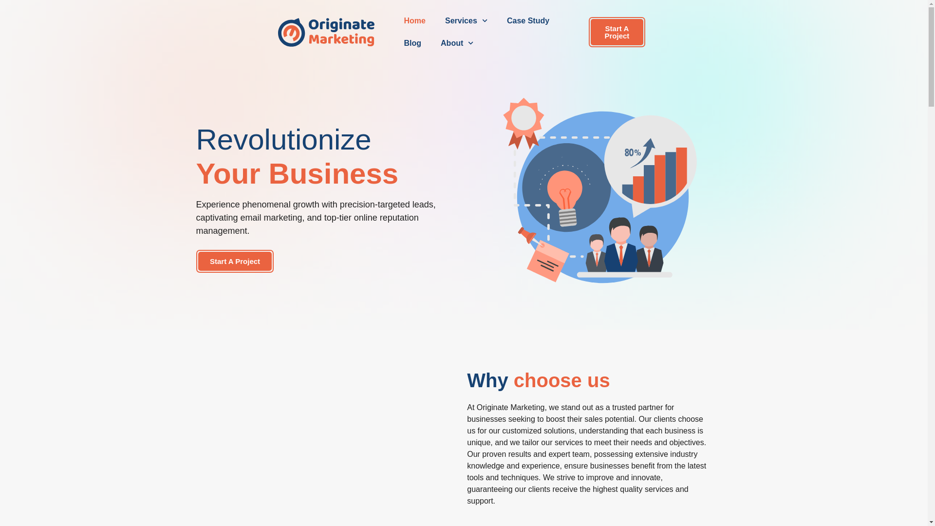 website screenshot of https://originate-marketing.online/
