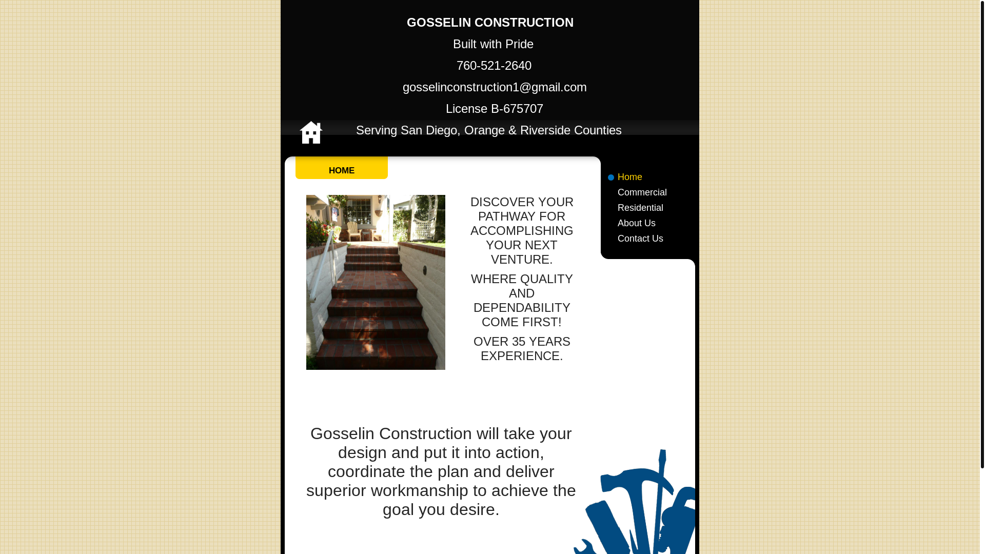 website screenshot of https://gosselinconstruction.net/