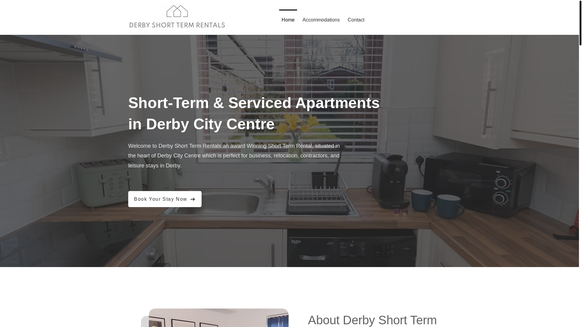 website screenshot of https://derbyshorttermrentalfriargatehouse.co.uk/