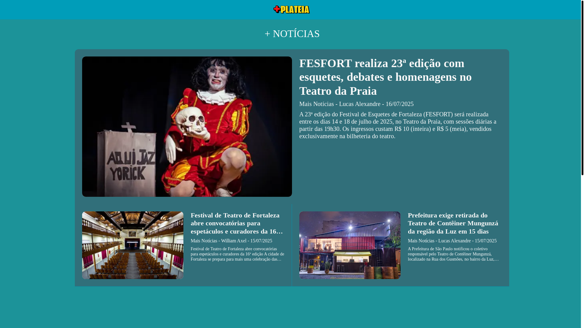 website screenshot of https://maisplateia.com.br/