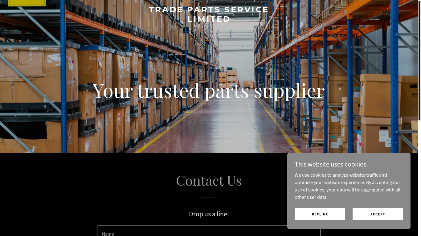 website screenshot of https://tradepartsservice.co.uk/