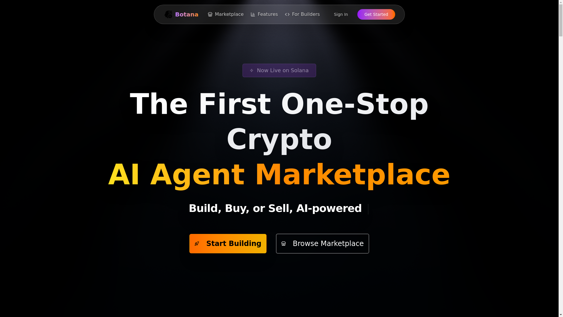 website screenshot of https://botana.dev/