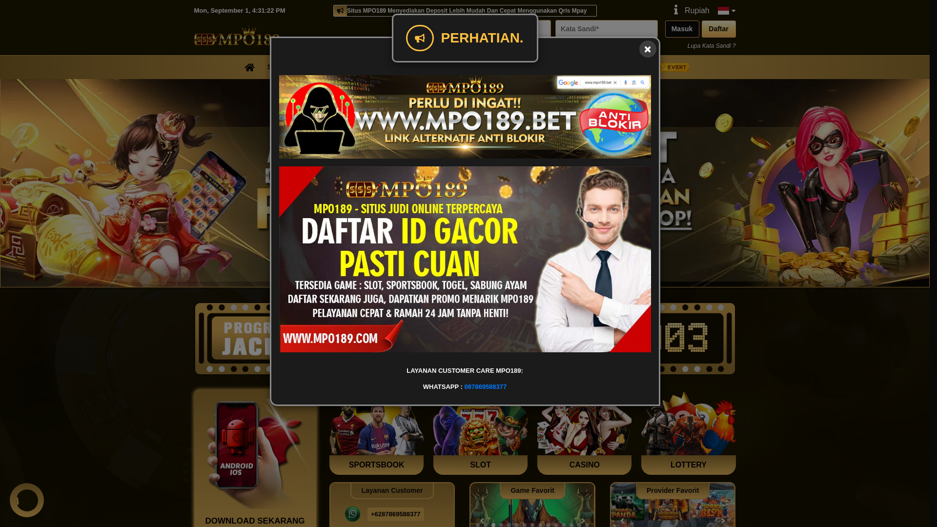 website screenshot of https://kembangmpo189.xyz/