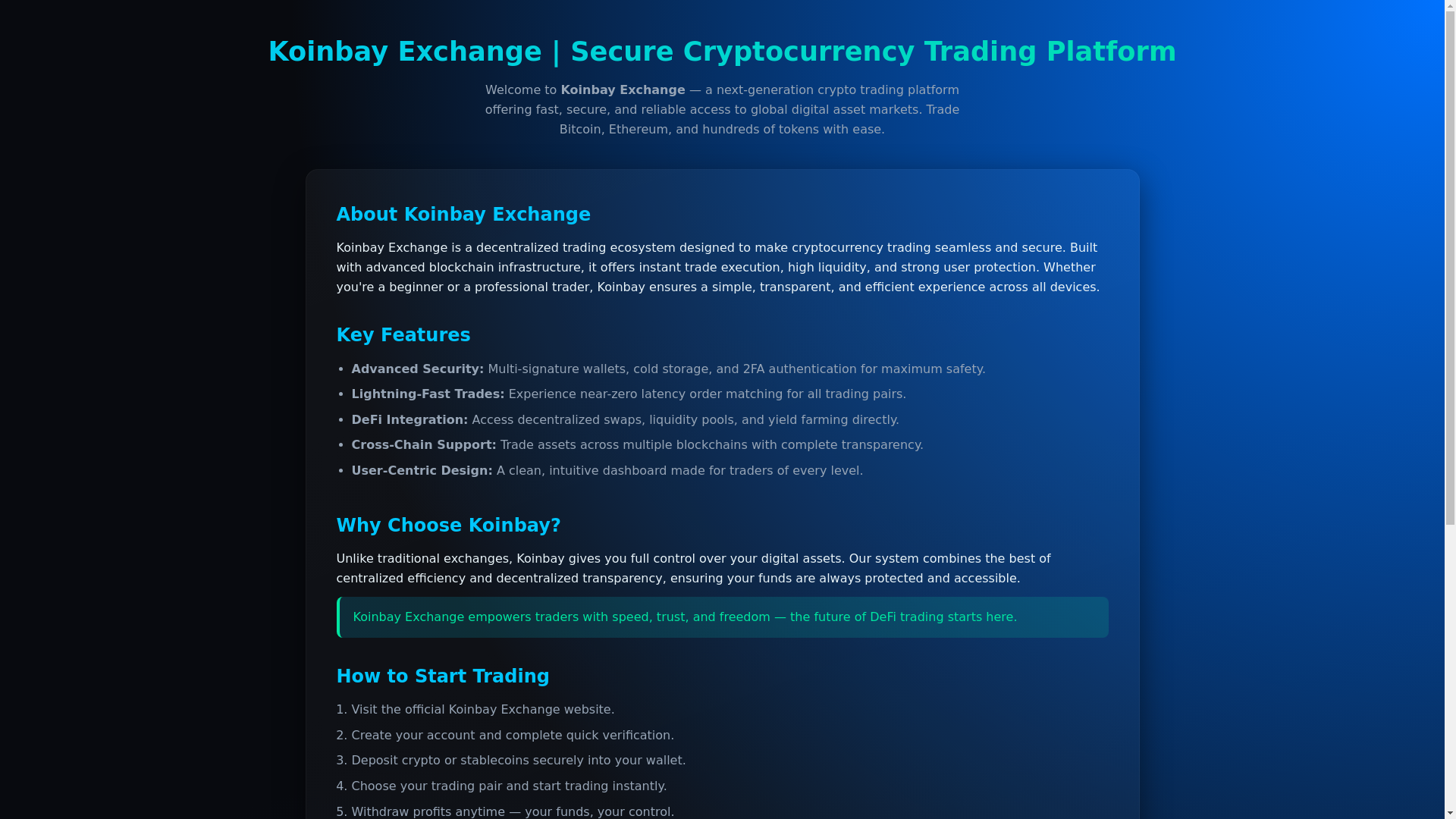 website screenshot of https://koinbay-exchange-us.pages.dev/