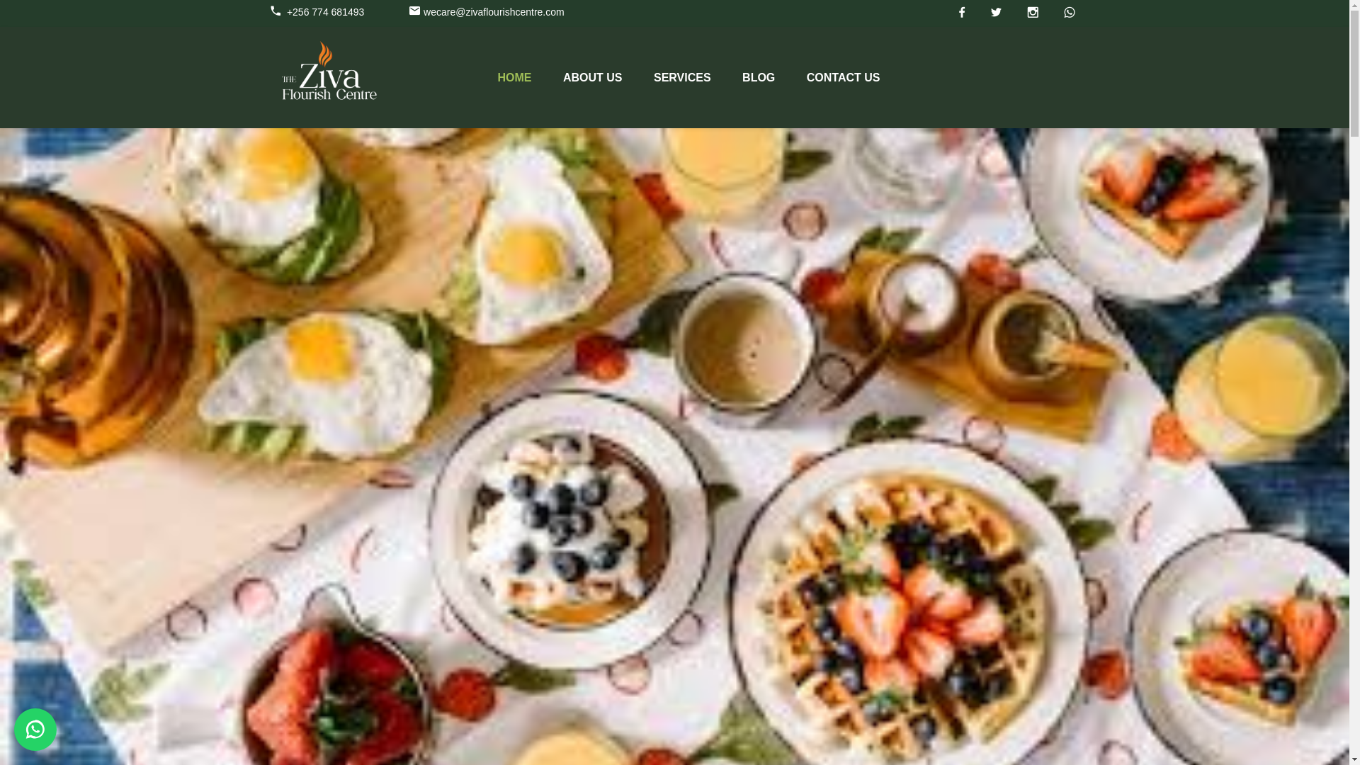 website screenshot of https://zivaflourishcentre.com/